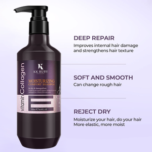 Shampooing et revitalisant de qualité supérieure pour les soins capillaires, traitement à la vitamine E et au collagène, nettoyage et hydratation pour les cheveux abîmés - Product Image 4