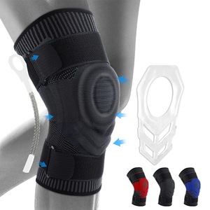 Genouillère de <span class=keywords><strong>compression</strong></span> souple en nylon avec coussinets en silicone et ressorts, stabilisateur en coton élasthanne flexible – Direct Usine - Product Image 4