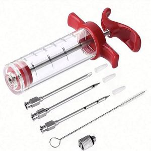 Jeringa Inyectora de Carne de Plástico Ecológica y Duradera con 3 Agujas para Hogar, Cocina, Restaurante, Hotel, Barbacoa, Negra, Solo Lavado a Mano - Product Image 1