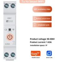 Disjoncteur intelligent Wi-Fi pour maison connectée, contrôle à distance, surveillance de la puissance, montage sur rail DIN, mesure 4P 1P 25A MCB, en plastique et cuivre Abongl