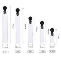 Flacons d'échantillon en verre vides en gros Bouteilles d'essai de parfum Mini bouteilles d'échantillon rechargeables en verre avec couvercles