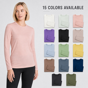 16.5 Micron <b>Wool</b> Women's Long Sleeve T-Shirt Outdoor <b>Base</b> <b>Layer</b> Sports Top Custom Logo Premium Soft Warm Breathable Hiking Tee - Product Image 4