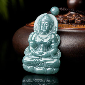 หยกธรรมชาติสีน้ำเงินหยกน้ำจืด จี้พระโพธิสัตว์กวนอิม เครื่องประดับคุณภาพสูงสำหรับผู้ชายและผู้หญิง หยกขายส่ง GY18 - Product Image 3