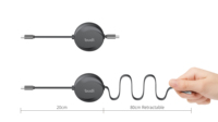 Cable USB Trenzado Corto y Resistente de 1M/3 pies, Retráctil, Extra Largo, de Alta Resistencia, para Carga Rápida, Cable de Carga para Teléfono