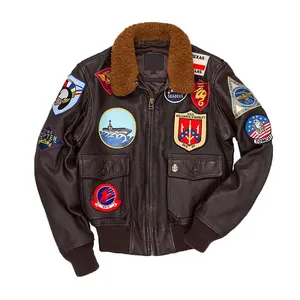 Custom ww2 top gun jacket bomber leather jackets for men