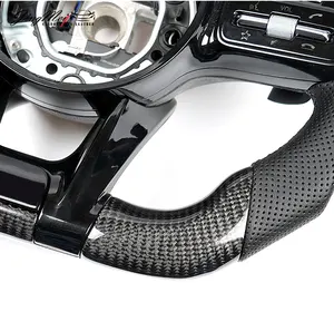 Car Steering Wheel For Mercedes Benz W176 W213 W205 W253 C220 C257 Cl E C Cls Cla Gla Gle Class Amg 2016 To 2019 Carbon Fiber