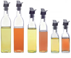 Bottiglia in Vetro per Olio e <span class=keywords><strong>Aceto</strong></span> da Cucina con Logo Personalizzato, Capacità 150ml, Beccuccio in Silicone, Adatta al Microonde, Antigoccia - Product Image 5