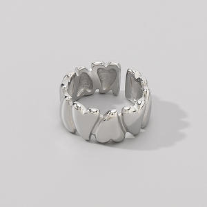 Anillo de corazón 2025 Ins Irregular Acero inoxidable Anillo de apertura de corazón Joyería de mujer Anillo de acero inoxidable - Product Image 6