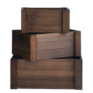 Juego <span class=keywords><strong>de</strong></span> 3 cajas <span class=keywords><strong>de</strong></span> almacenamiento <span class=keywords><strong>de</strong></span> madera para anidar con asas Cajas <span class=keywords><strong>de</strong></span> madera para libros y juguetes para contenedores <span class=keywords><strong>de</strong></span> almacenamiento <span class=keywords><strong>de</strong></span> madera <span class=keywords><strong>de</strong></span> tela (marrón oscuro) - Product Image 1