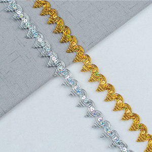 Tự làm trang phục may 25mm 9 m bện sequined ren cắt tỉa vàng vải ren danceweware kim loại tatting TRIM ren - Product Image 3
