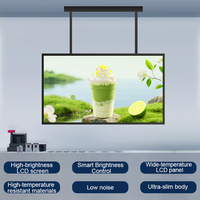 Pantalla Digital Colgante para Publicidad en Ventanas, 2500 Nits, Ultrafina, de Alto Brillo, 32 Pulgadas, para Tiendas y Restaurantes