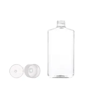 In Voorraad Flip Cap 500Ml Pet Lege Clear Plein Achthoekige Squeeze Plastic Fles