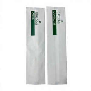 Kit Dental Biodegradable para Afeitado, en Bolsa de Papel Kraft Brillante, Transpirable, con Sellado Térmico Central, para Hoteles y Habitaciones - Product Image 1
