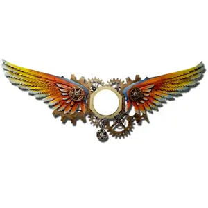 American retro creative bar restaurant cafe punk angel wings industrial style punk gear wall hanging decoration