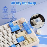 Clavier mécanique sans fil OEM ODM A75, disposition Alice 75% répartie, clavier rétroéclairé RGB à commutation à chaud avec bouton rotatif, touches Cat, 24GUSBCB