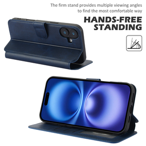 Étui de <span class=keywords><strong>téléphone</strong></span> à rabat en cuir PU magnétique avec porte-cartes et <span class=keywords><strong>protection</strong></span> intégrale 360° pour iPhone 17/16/15/14/13/12 antichoc - Product Image 5