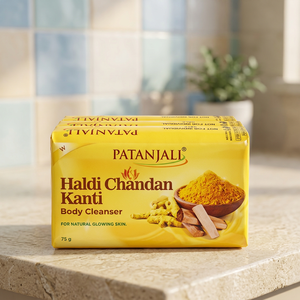 Paquete Económico de Jabón para el Cuidado de la Piel con Cúrcuma y Sándalo Ayurvédico Patanjali – 5 x 75 g - Product Image 3
