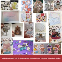 Alien-themed Custom Eco-Friendly Recyclable Cardboard Creative Matte Varnishing Foldable Greeting Card Cake Insert-Thank-You