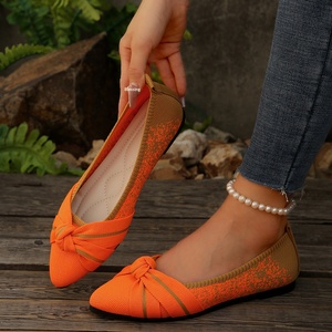 2026 Chaussures plates élégantes pour femmes, à bout pointu, en tricot, décorées d'un nœud, pour mariage, bureau, décontractées et quotidiennes - Product Image 4