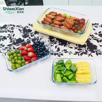 Micro-ondes Ustensiles de Cuisine Four Rectangulaire Ovale En Verre Borosilicate Plat De Cuisson Poêle Imbriquée