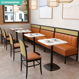 Luxury Marble Slab Metal Table Modern Table and Chair Set Restaurant Cafe <b>Seating</b> Set Restaurant Chairs and Tables Set - Product Image 4