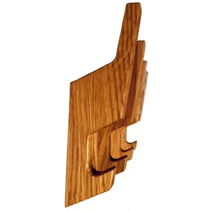 Elegant Single-Tier Oak Wood Wall Hook for Coats Hats Bags Towels-Elegant Wooden Hook Design