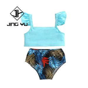 New Design 85% Nylon 15% Spandex Swimming Trunks Printed Two Piece Set Children's Fashion Swimsuit for Girls - Product Image 2