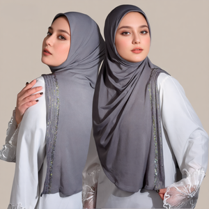 Musselinturban Instant <span class=keywords><strong>Hijab</strong></span> Jersey Polyester Islamitisch Design Effen Kleur Stretch Vier Seizoenen Volwassenen - Product Image 5
