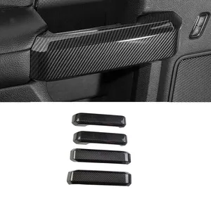 Carbon Fiber Look 4 Door Handle Stick Cover Trim Overlays For Ford F150 2015-2020