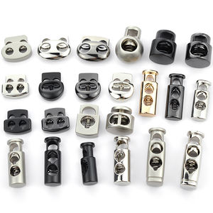 धातु बेलनाकार एकल और डबल छेद वसंत सुअर नाक कॉर्ड लॉक स्वेटर टोपी मिश्र धातु रस्सी समायोजन लोचदार गैर-पर्ची कॉर्ड अंत - Product Image 2