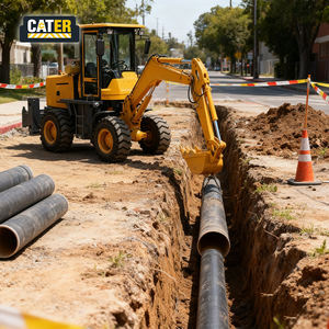 CATER Mini Backhoe <span class=keywords><strong>Loader</strong></span> Berkualitas Tinggi Mesin Diesel 85KW Kapasitas Bucket 1.4m Momen & Efisiensi Beban Tinggi - Product Image 1