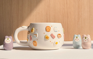 Linda Taza de cerámica para el desayuno con tostadas, huevo, tocino, calcomanías, café, leche, jugo, taza para el hogar, oficina, chico - Product Image 3