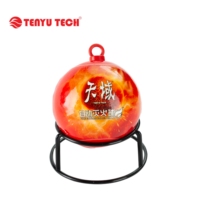 Extincteur innovant robuste à poudre sèche avec boule en acier et agent CO2 mousseux, diamètre 110 mm, couleur rouge, modèle TENYU TY01-0500B