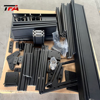 de conducción de coche con soporte de monitor único, kit de simulación de carreras de extrusión de aluminio negro, 4080