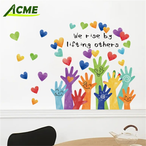 Personalizado Atacado 30*90cm Childlike Colorido <span class=keywords><strong>Graffiti</strong></span> Mãos Auto-adesivas Adesivos de Parede para Quarto Infantil Jardim de Infância - Product Image 4