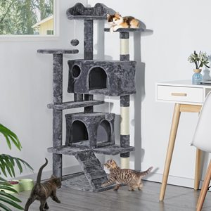 Poste para rascar para gatos, torre de árbol, muebles de condominio, casa para mascotas, juego con postes de sisal para rascar, hamaca, escalera - Product Image 6