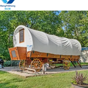 Hot Bán Du Lịch Ngựa Rút Ra Wagon Camper Wagon Lều Vận Chuyển/Mới Ngoài Trời Sang Trọng Di Động Vận Chuyển Lều Glamping Wagon Lều