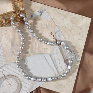 <span class=keywords><strong>Collana</strong></span> di <span class=keywords><strong>perle</strong></span> <span class=keywords><strong>barocche</strong></span> <span class=keywords><strong>grigie</strong></span> all'ingrosso <span class=keywords><strong>collana</strong></span> di <span class=keywords><strong>perle</strong></span> d'acqua dolce naturale con ritenzione di colore grigio irregolare - Product Image 3