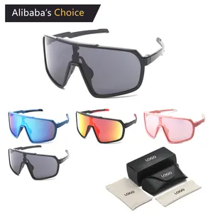 Vente en gros de lunettes de soleil de sport TR90 Lunettes de soleil polarisées surdimensionnées à grande monture Lunettes de soleil de sport pour hommes Bicyclette Baseball Lunettes de cyclisme