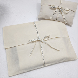 Custom Logo Screen Printed Cotton Canvas <b>Envelope</b> Pouch Shoe Handbag Dust Bag Clothing Packing Cotton Flap Bag - Product Image 6