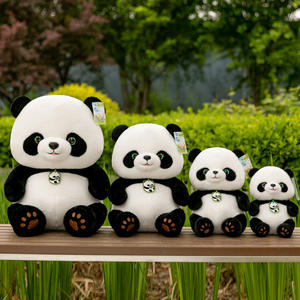 Brand New Haute Qualité <span class=keywords><strong>Noir</strong></span> Blanc Panda En Peluche Jouet Super Doux Chiffon Poupée Poupée pour Les Occasions D'anniversaire Super Doux Panda En Peluche Jouet - Product Image 4