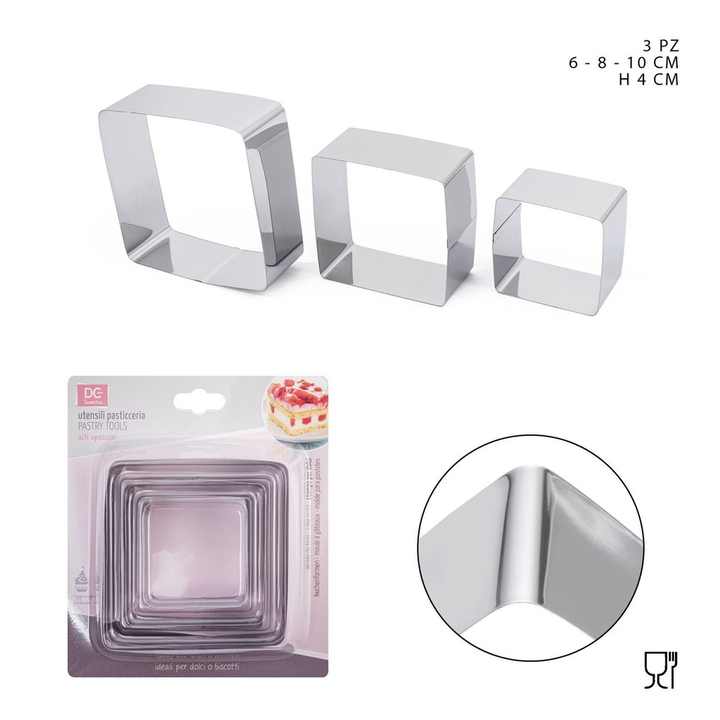 Square cake pan 6-8-10 cm H4 3PZ - Kitchen accessories