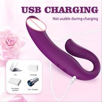 Ylove - Juguetes Sexuales Vibradores Potentes de Silicona Líquida Suave ABS de Doble Cabeza para Mujeres, 10 Modos, Dildo, Vibrador Vaginal, Masajeador