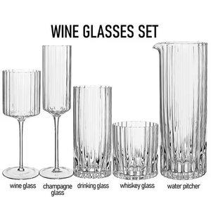 Copas de Vino Hechas a Mano, Copas de Vino Personalizadas, Copas de Champán Cuadradas con Borde de Encaje de Cristal Únicas, Juego de Copas de Vino Tinto y Blanco - Product Image 3