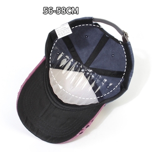 หมวกแก๊ปวินเทจ <span class=keywords><strong>FF918</strong></span> ผ้าฝ้ายฟอกสี หมวกปีกกว้างสำหรับผู้หญิงผู้ชาย หมวกกันแดดชายหาด ปรับขนาดได้ พิมพ์ลาย หมวกเบสบอลสไตล์วินเทจ - Product Image 3