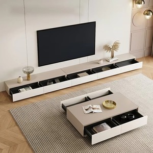 Thiết Kế Mới Đồ Nội Thất Phòng Khách Đặt Tường Đơn Vị Gỗ TV Đứng Hiện Đại Tủ TV Và Bàn Cà Phê - Product Image 2