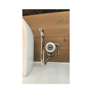 Support de salle de bain autoportant 2-en-1 avec porte-papier toilette et ensemble brosse WC intégré, design compact chromé pour salle de bain - Product Image 5