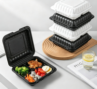 Boîtes à lunch jetables de haute qualité Bingo en MFPP, 8 et 9 pouces, blanches/noires, pour hôtels, restaurants, snacks et nouilles