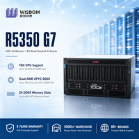 H3C UniServer R5350 G7 6U Dual AMD EPYC 9005 192-Core DDR5 6400MHz Berpendingin Udara 10 GPU 700W Deep Learning Hpc Ai Llm Server