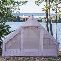 JTS-0215 12 ㎡   Tente de camping gonflable classique, tente pneumatique imperméable 420D Oxford 5000 mm avec colonne d'air en PVC Plato